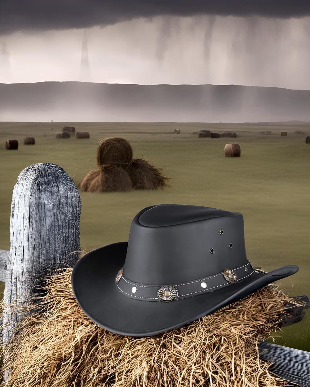 6397 Showerproof Outback hat Also Worn as Leather Cowboy hat, Australian - Picture 4 of 8